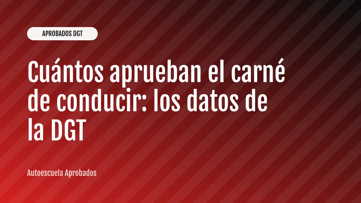 Cuántos aprueban el carné de conducir: los datos de la DGT